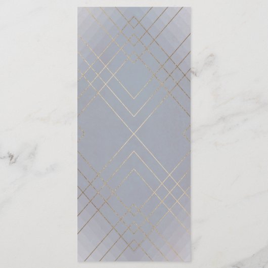 Geometric Gray Gold Gatsby Wedding Program Programm (Rückseite)