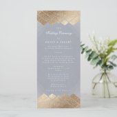 Geometric Gray Gold Gatsby Wedding Program Programm (Stehend Vorderseite)