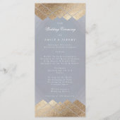 Geometric Gray Gold Gatsby Wedding Program Programm (Vorderseite)