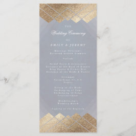 Geometric Gray Gold Gatsby Wedding Program Programm