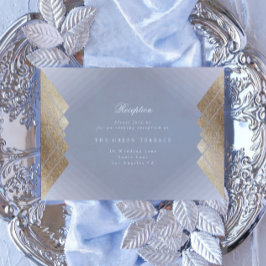 Geometric Gray Gold Gatsby Wedding Reception Card Begleitkarte