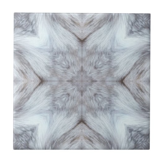 Geometric gray on white patterns furry tile fliese (Vorderseite)