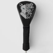 Geometric Gray Wolf Golf Headcover (Vorderseite)