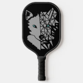 Geometric Gray Wolf Pickleball Schläger (Vorderseite)