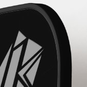 Geometric Gray Wolf Pickleball Schläger (Linke Seite)