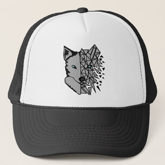 Geometric Gray Wolf Truckerkappe (Vorderseite)