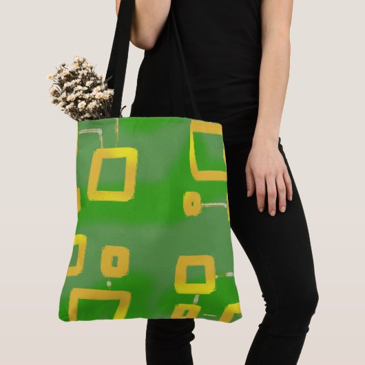 Geometric Green Martian Tasche (Von Nahem)