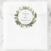 Geometric Greenerage Foliage Frame Vielen Dank Runder Aufkleber (Tasche)