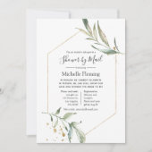 Geometric Greenery Baby oder Brautparty per Mail Einladung (Vorderseite)