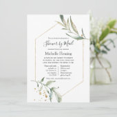 Geometric Greenery Baby oder Brautparty per Mail Einladung (Stehend Vorderseite)