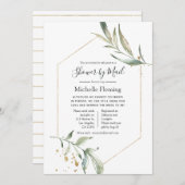 Geometric Greenery Baby oder Brautparty per Mail Einladung (Vorne/Hinten)