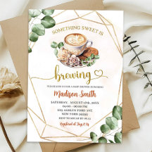 Geometric Greenery Coffee Brewing Baby Shower