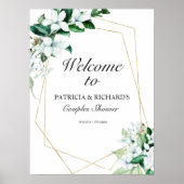 Geometric Greenery Couples Dusche Begrüßungszeiche Poster (Vorne)