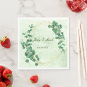 Geometric Greenery Eucalyptus Blätter Paper Napkin Serviette (Beispiel)