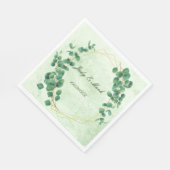 Geometric Greenery Eucalyptus Blätter Paper Napkin Serviette (Ecke)