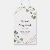 Geometric Greenery Eucalyptus Foliage Baby Shower Geschenkanhänger (Vorderseite)