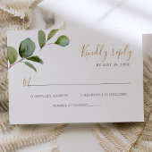 Geometric Greenery Eucalyptus Wedding RSVP Karte