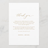 Geometric Greenery Gold Wedding Menu Menükarte (Rückseite)