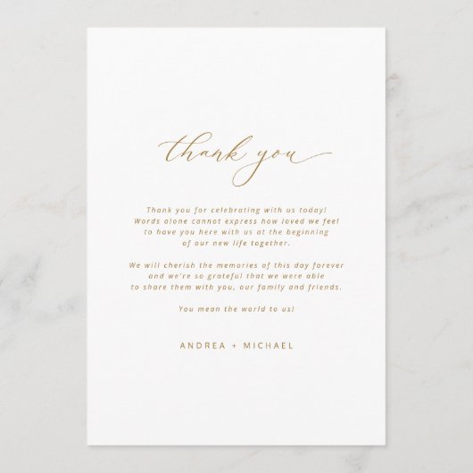 Geometric Greenery Gold Wedding Menu Menükarte (Rückseite)