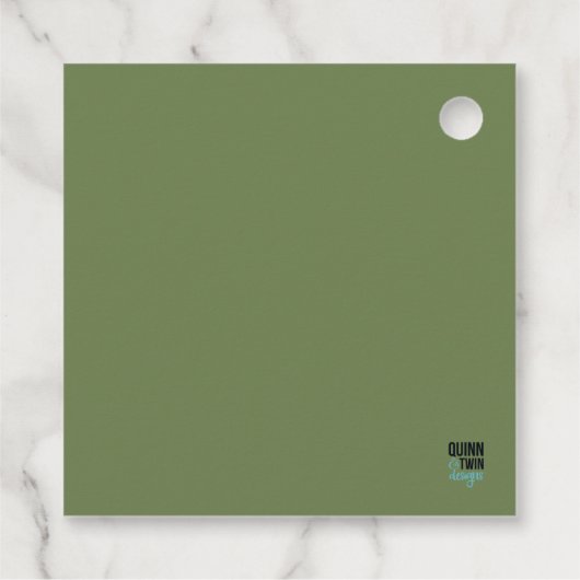 Geometric Greenery Kreath Geschenkanhänger (Rückseite)