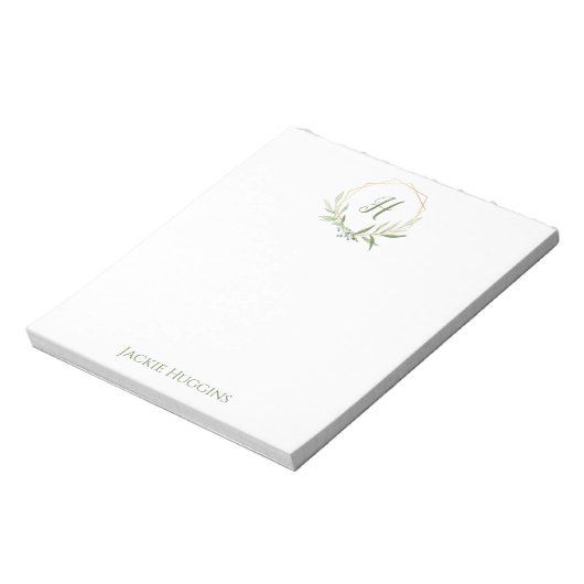 Geometric Greenery Kreath Notizblock (Rotiert)