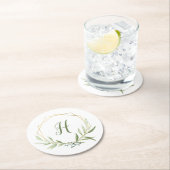 Geometric Greenery Kreath Runder Pappuntersetzer (Vor Ort)