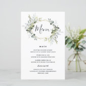 Geometric Greenery Moderne Gold Wedding Menu Cards (Stehend Vorderseite)