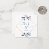 Geometric Greenery Wedding Budget Thank You Mitteilungskarte (Vorderseite/Rückseite Beispiel)