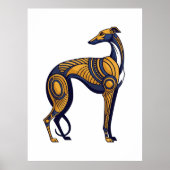 Geometric Greyhound Art Deco Tribal Style Poster (Vorne)