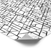 Geometric Grid Coloring Page Decoupage Template Poster (Ecke)