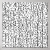 Geometric Grid Coloring Page Decoupage Template Poster (Vorne)