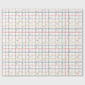 Geometric Grid Pattern with Scattered Hearts Geschenkpapier (Flach)