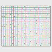 Geometric Grid Pattern with Scattered Hearts Geschenkpapier (Flach)