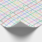 Geometric Grid Pattern with Scattered Hearts Geschenkpapier (Ecke)
