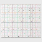 Geometric Grid Pattern with Scattered Hearts Geschenkpapier (Flach)