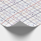 Geometric Grid Pattern with Scattered Hearts Geschenkpapier (Ecke)