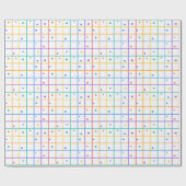 Geometric Grid Pattern with Scattered Hearts Geschenkpapier (Flach)