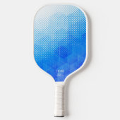 Geometric Halftone Dots White Blue Gradient Custom Pickleball Schläger (Rückseite)