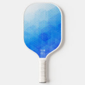 Geometric Halftone Dots White Blue Gradient Custom Pickleball Schläger (Vorderseite)