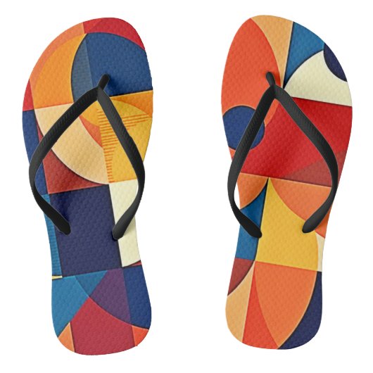 Geometric Harmony: Artful Design Badesandalen (Fußbett)