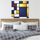 Geometric Harmony – Midnight Luxury Canvas Print Leinwanddruck (Insitu (Schlafzimmer))
