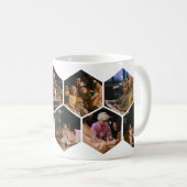 Geometric Hexagon Photo Collage Coffee Mug Kaffeetasse (VorderseiteRechts)
