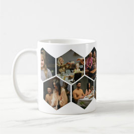 Geometric Hexagon Photo Collage Coffee Mug Kaffeetasse