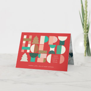 Geometric Holiday Cheer Feiertagskarte