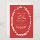 Geometric Holiday Sparkle Open House Red Einladung (Vorderseite)