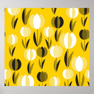 Geometric Holland Tulip Blume Pattern Poster
