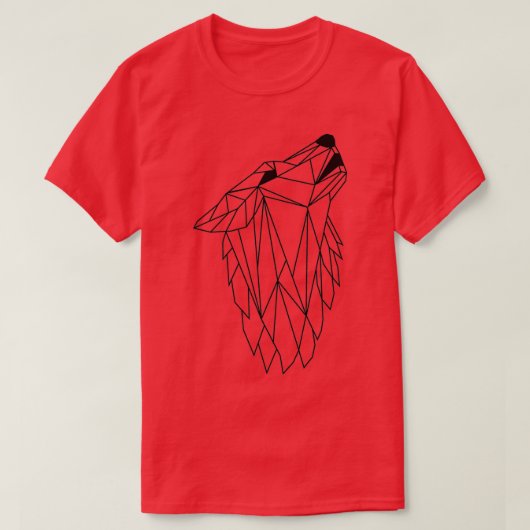 Geometric Howling Wild Wolf T-Shirt (Design vorne)