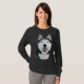 Geometric Husky Dog T-Shirt (Vorne ganz)
