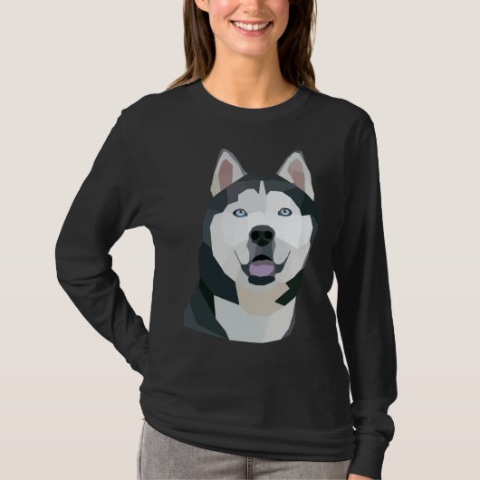 Geometric Husky Dog T-Shirt (Vorderseite)