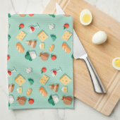 Geometric ingredients and a wine glass on mint geschirrtuch (Viertel Falte)